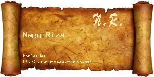 Nagy Riza névjegykártya